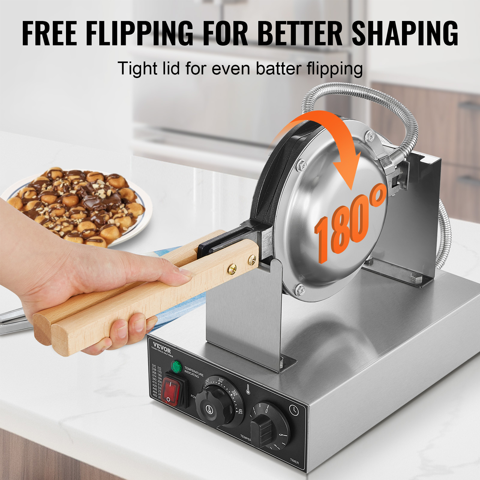 HomeWise Commercial Egg Bubble - Mini Waffle Maker Machine recension och pris